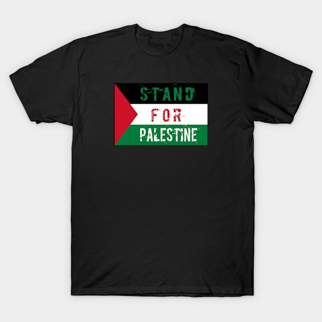 Stand for Palestine Flag Artwork T-Shirt by Angelique Store